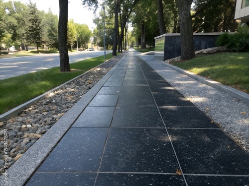 Granite black sidewalk