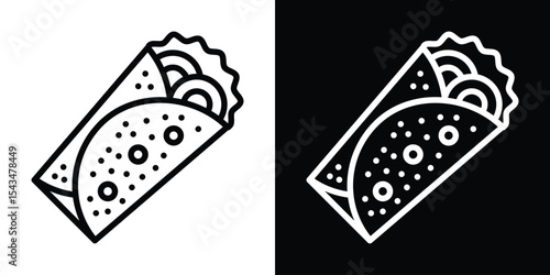 Burrito icon filled flat sign concept for web design.