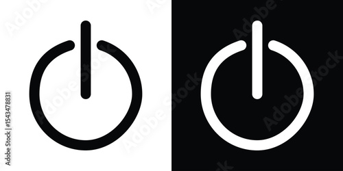 Button on off icon filled flat sign concept for web design.