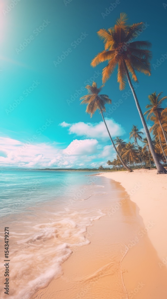 Fototapeta premium landscape coast palm trees on the island