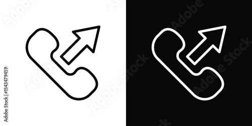 Call outgoing icon filled flat sign concept for web design.