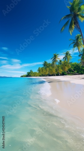 landscape coast palm trees on the island