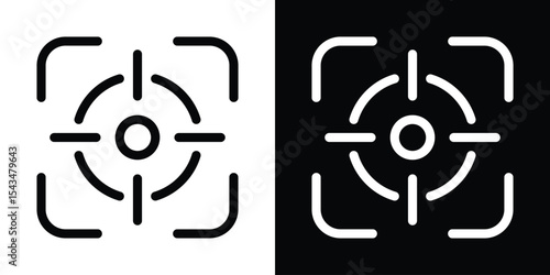 Camera focus frame icon filled flat sign concept for web design.