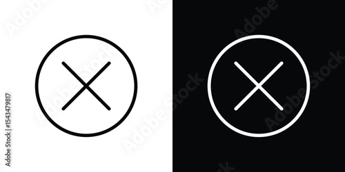 Cancel icon filled flat sign concept for web design.