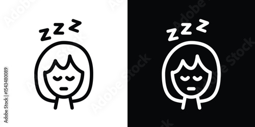 Cant fall asleep icon filled flat sign concept for web design.