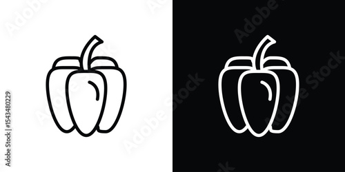 Capsicum icon filled flat sign concept for web design.