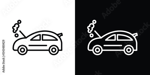 Car breakdown icon filled flat sign concept for web design.
