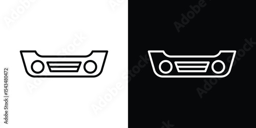 Car bumper icon filled flat sign concept for web design.
