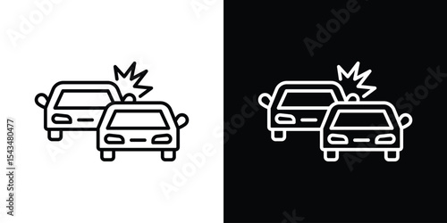 Car crash icon filled flat sign concept for web design.
