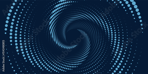 Flowing dot particles wave curve pattern blue and green gradient light isolated on black background in concept of AI technology, science, music. Vector illustration