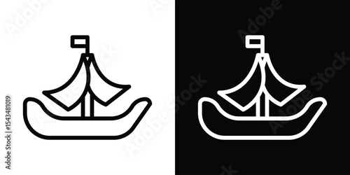 Caravel icon filled flat sign concept for web design.