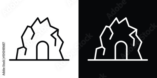 cave icon filled flat sign concept for web design.