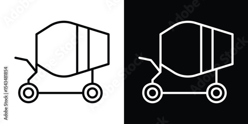 cement mixers icon filled flat sign concept for web design.