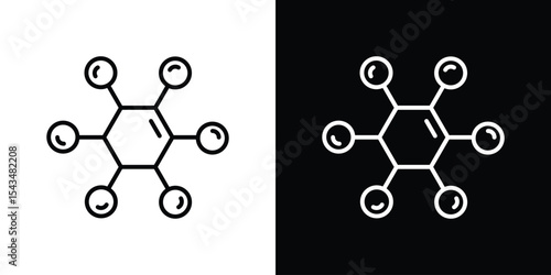 Chart connected icon filled flat sign concept for web design.