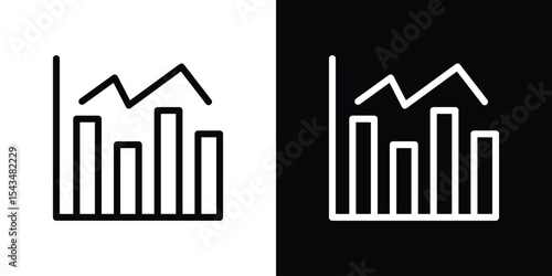 Chart histogram icon filled flat sign concept for web design.
