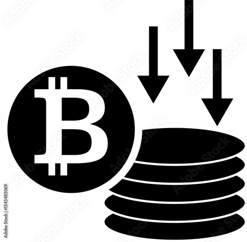 Vector graphic of Bitcoin cryptocurrency symbol