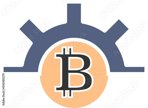 Vector graphic of Bitcoin cryptocurrency symbol