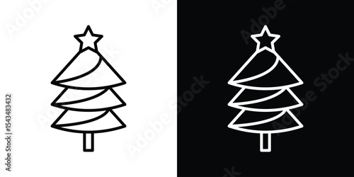 Christmas tree icon filled flat sign concept for web design.