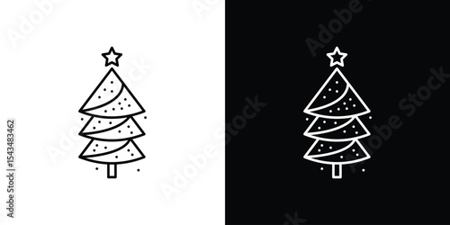 Christmas tree icon filled flat sign concept for web design.