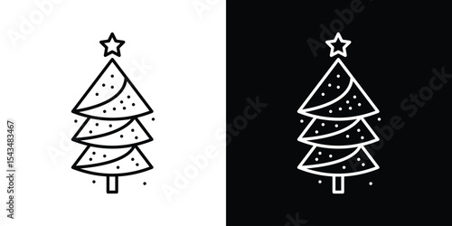 Christmas tree icon filled flat sign concept for web design.