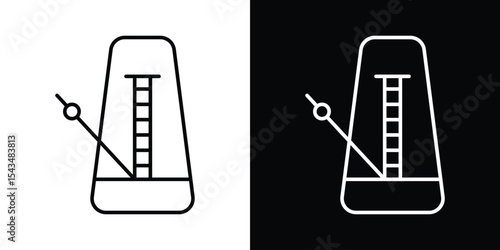 Classic Metronome icon filled flat sign concept for web design.