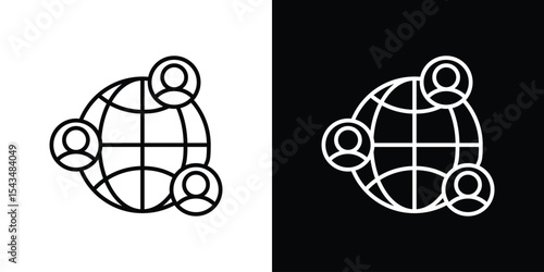 Clients worldwide icon filled flat sign concept for web design.