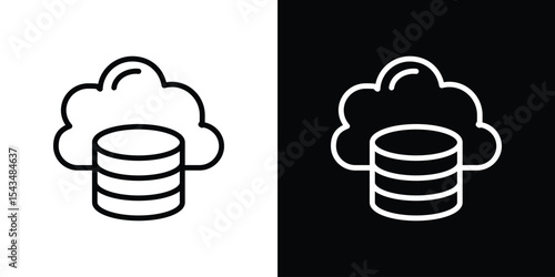 Cloud server icon filled flat sign concept for web design.