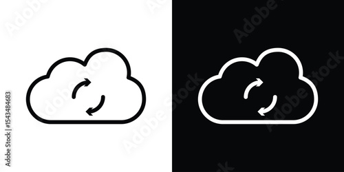 Cloud sync icon filled flat sign concept for web design.