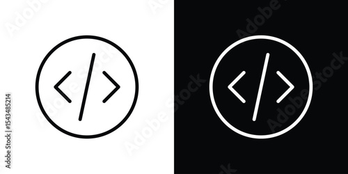 Code icon filled flat sign concept for web design.