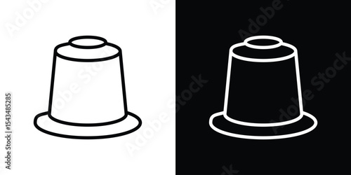 Coffee capsule icon filled flat sign concept for web design.