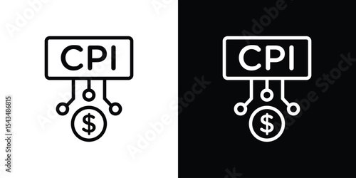 Consumer prices index icon filled flat sign concept for web design.