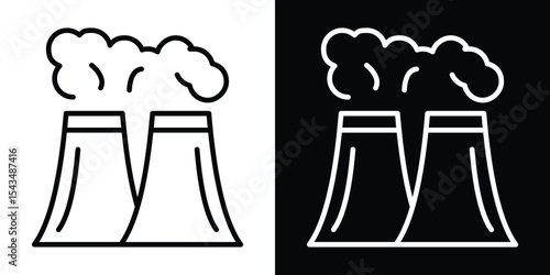 Cooling tower icon filled flat sign concept for web design.