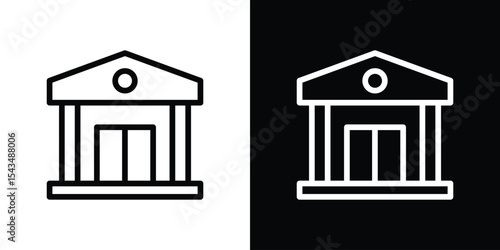 Courthouse icon filled flat sign concept for web design.