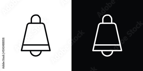 Cowbell icon filled flat sign concept for web design.