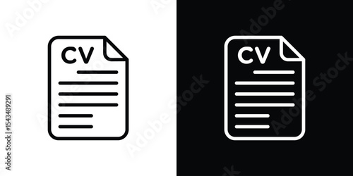 CV icon filled flat sign concept for web design.