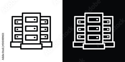 Data center icon filled flat sign concept for web design.