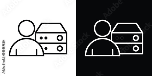 Database administrator icon filled flat sign concept for web design.