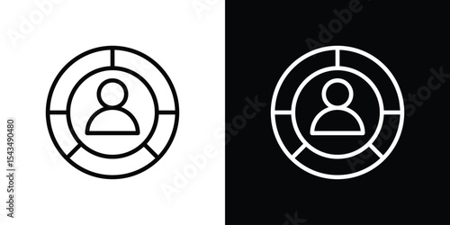 Demographics icon filled flat sign concept for web design.