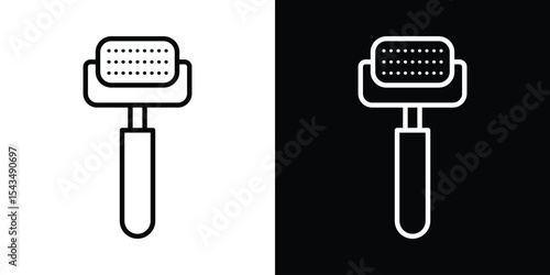 Derma roller icon filled flat sign concept for web design.