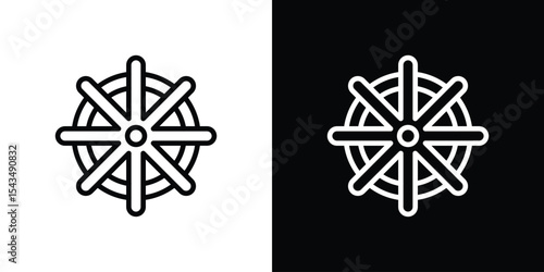 Dharmachakra icon filled flat sign concept for web design.