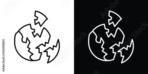 Destroyed planet icon filled flat sign concept for web design.