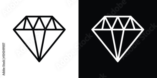 Diamond icon filled flat sign concept for web design.