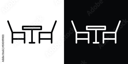 Dinner table icon filled flat sign concept for web design.
