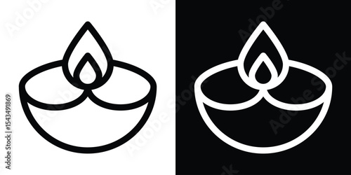 Diwali icon filled flat sign concept for web design.