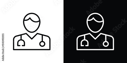 Doctor icon filled flat sign concept for web design.