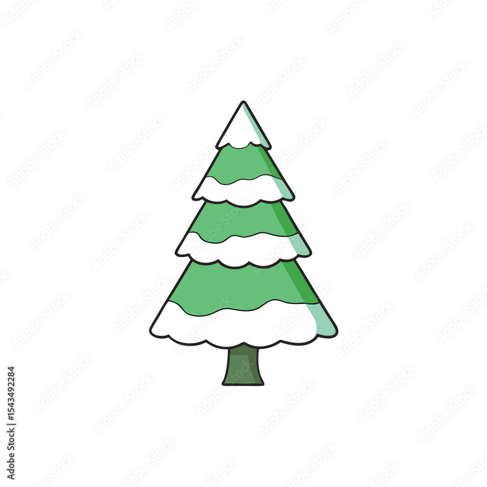 Fototapeta premium a pine tree covered in snow with soft gradients of