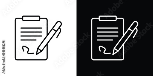 Document signed icon filled flat sign concept for web design.
