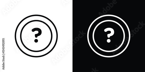 Doubts button icon filled flat sign concept for web design.