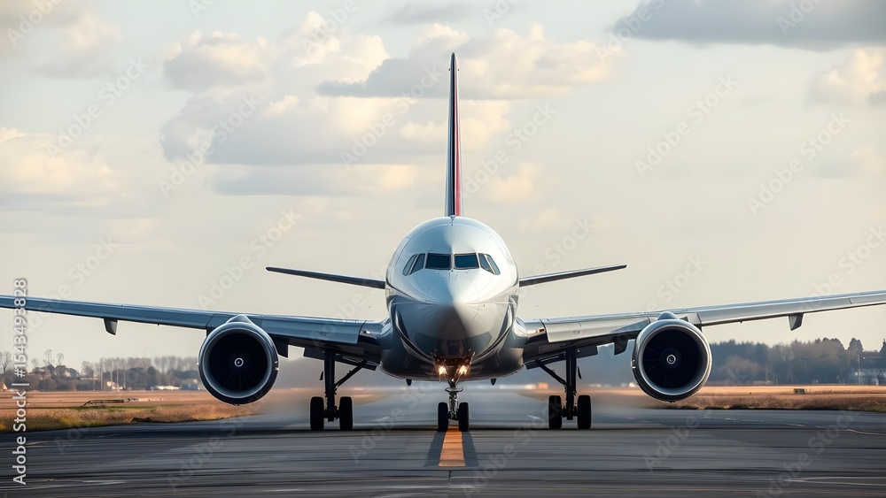 Obraz premium airplane at the airport runway