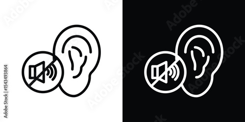 Ear deaf icon filled flat sign concept for web design.